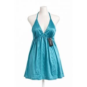 NWT express teal halter Top women’s size x small flowy empire waist sleeveless